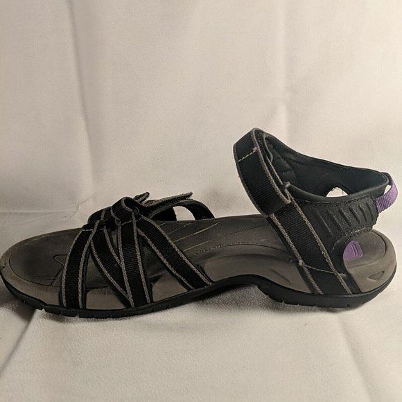 Teva Women’s Tirra Sandal 4266 Shoc Pad Anatomic Footbed Size 10 Black / Purple - Picture 11 of 13
